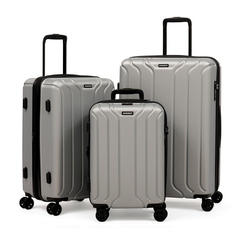 Hardside Suitcase with Wheels, Lightweight Away Luggage Set, 3-Piece Set,  Black 