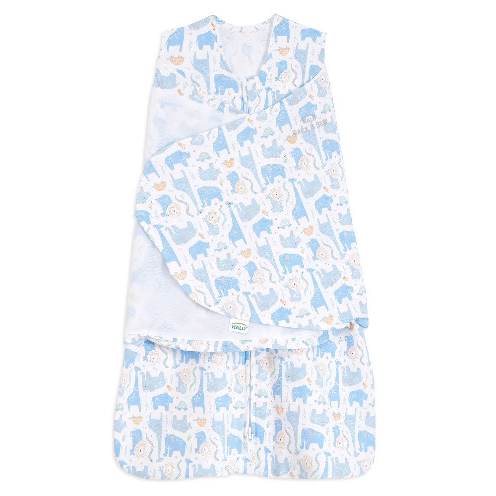HALO Innovations Sleepsack 100% Cotton Swaddle Wrap - Blue Safari - NB -  86976559
