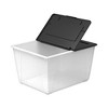 Storex Storage Tote, 16 gal, 22.7" x 18.25" x 12.86", Clear/Black - 3 of 4