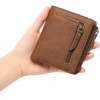 FATMOON Bifold Wallets -RFID Blocking Wallets for Men & Women PU Leather Bifold Credit Card Holder with 2 Zipper Coin Pockets,for Everyday Use - 4 of 4