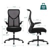 CAVINAS High Back Mesh Home Office Desk Chair with Flip-Up Armrests, Ergonomic Office Chair, 360° Swivel & Recline, Computer Chair - 4 of 4
