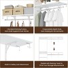 SEVOBAL Freestanding Coat Racks 5 Shelves and 4 Rods Heavy-Duty Wood Closet Organizer System， Adjustable Storage for Using, White, 15.8"*96.1"*75" - 4 of 4