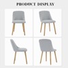 Dining Chairs Set of 2/4/6, Modern Fabric Upholstered Kitchen Side Chairs,Curved Backrest Dining Chairs with Oak Legs,Armless Dining Chair - 2 of 4