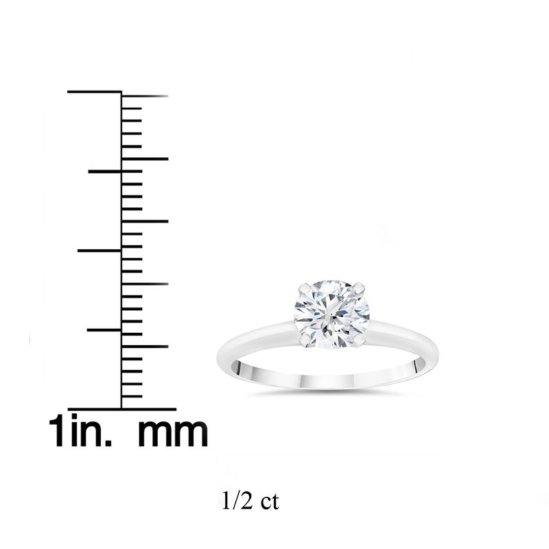 Pompeii3 1/2ct Lab Created Diamond Solitaire Engagement Ring 14k White Gold, 3 of 5