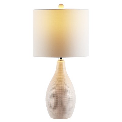 Gremla 25-inch Cream Ceramic Table Lamp with LED Bulb