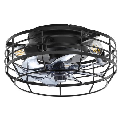 Airsurfer Caged Ceiling Fan with 3 E12 Sockets (Bulbs Not Included), Reversible Blades, Memory Function, Remote & App Control
