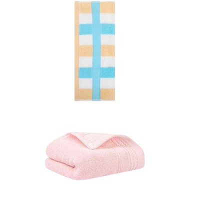 REGALWOVEN Striped Decorative Hand Towels for Bathroom Kitchen Gym 14" x 30"/13" x 29" 2 Pcs