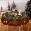 Merry Christmas Tablecloth, Snowman Santa Claus Christmas tree Stain-Resistant Dining Table Cover for Holiday Decor - 3 of 4