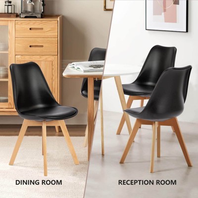 NicBex PU Leather Dining Chairs Set of 4,Modern Upholstered Armless Kitchen Chairs with High Back for Dining room,Living Room,Kitchen