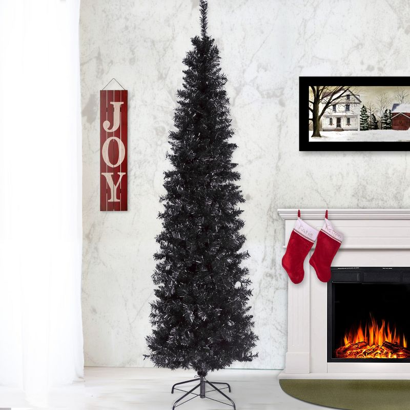 6' Unlit Slim Black Tinsel Artificial Christmas Tree - National Tree Company, 2 of 6