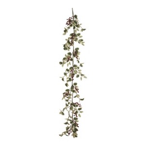 Transpac Fabric 60 in. Multicolor Christmas Traditional Greens and Berry Garland - 1 of 2