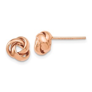 Black Bow Jewelry 7mm Polished Love Knot Post Earrings in 14k Rose Gold - 1 of 4