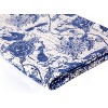 50" X 70" Blue And White Floral Cotton Quilted Kantha Throw Blanket with Embroidery - 4 of 4