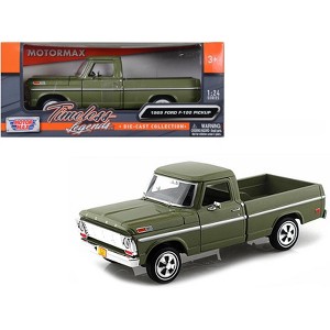 1969 Ford F-100 Pickup Truck Green 1/24 Diecast Model Car by Motormax - 1 of 3