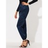 INSPIRE CHIC Women's Satin Drawstring Elastic High Waist Shiny Silky Cargo Pants - 3 of 4