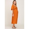 Pinkblush Rust Front Tie Ruffle Sleeve Maternity Midi Dress - 2 of 4