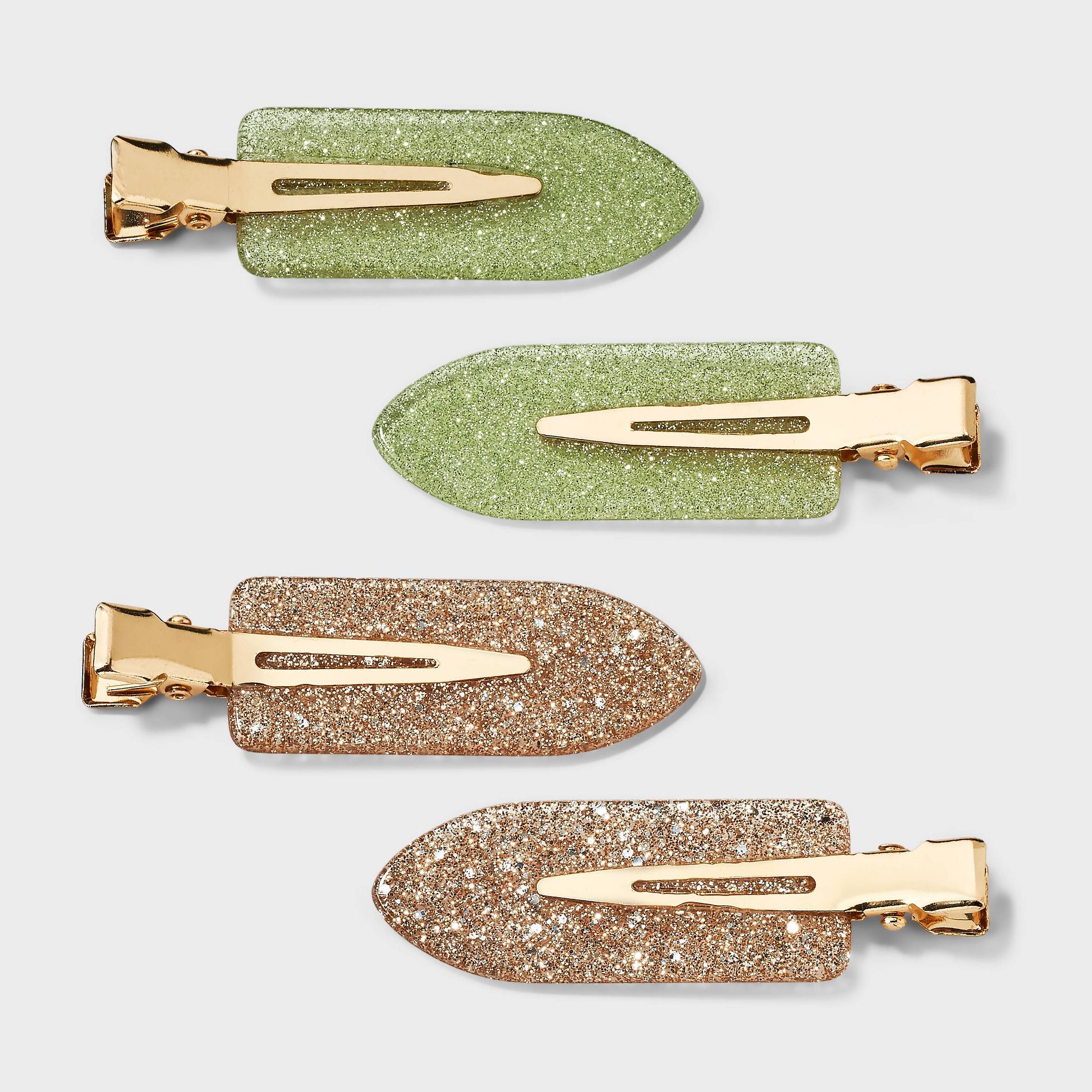 Glitter Creaseless Hair Clip Set 4pc - Wild Fable™ Multi
