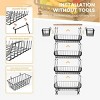 5 Tier Fruit Basket for Kitchen Organizers and Storage, Stackable Metal Wire Basket Stand Cart with Wheels for Fruit Vegetable - 4 of 4
