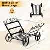 Syemin Firewood Racks and Carriers Outdoor Mobile Fireplace Firewood Stand Portable Log Rack Heavy Duty Wood Storage Holder, Black, 20"*16"*11" - 4 of 4