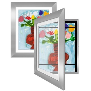 Americanflat Kids Art Frame 10x12.5 inches with 8.5x11 inches Mat - Composite Wood And Glass (2 Pack) - 1 of 4