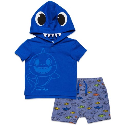 Pinkfong Baby Shark Newborn Baby Boys Pullover Graphic T-shirt & French  Terry Shorts Blue 3-6 Months : Target