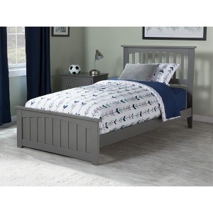 AFI Furnishings Mission Twin Extra Long Traditional Bed with Matching Footboard and Turbo Charger in Grey - 1 of 4