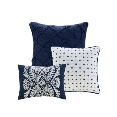 GDFStudio Woolley 7 Piece Cotton Printed Comforter Bedding Sets, Indigo/Queen — фото 4