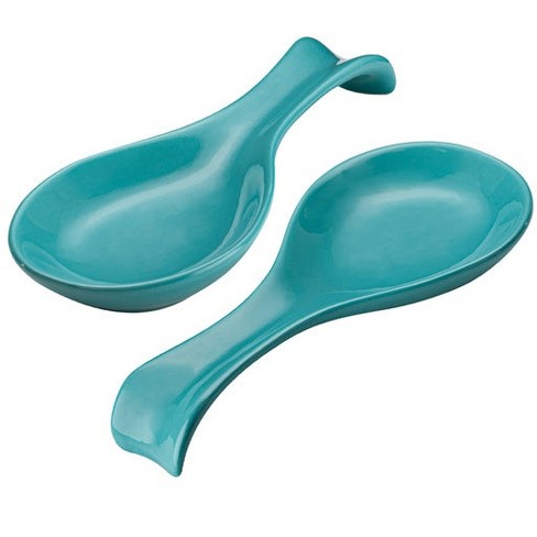 Large Spoon Rest in Aqua Mist — Back Bay Pottery