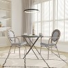 Emma & Oliver Massalia Set of Two Indoor/Outdoor Stacking Thonet Bistro Style Chairs with Arms, Textilene Seat and Bamboo Finished Metal Frame - 2 of 4