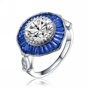 Guili Luxe Sterling Silver Ring, Baguette & Round Cubic Zirconia, Modern Brilliant Style, Timeless Statement Jewelry, Sizes 6-8. Luxurious. - 1 of 3