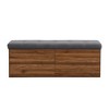 49"W Shoe Storage Bench, Entryway Shoe Cabinet, Storage Ottoman with Padded Seat Cushion and Double Doors-ModernLuxe - 4 of 4