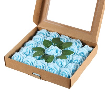Unique Bargains Mini Artificial Rose Flower Heads for DIY Craft 3.15 Inch Dia 25 Packs