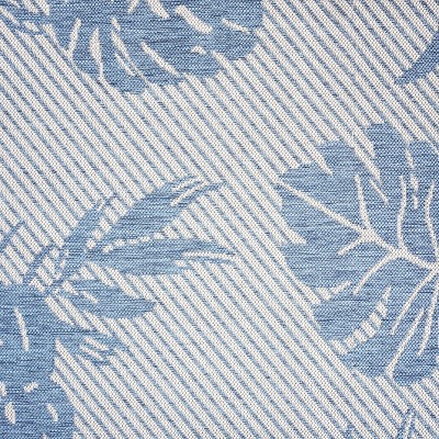 Silver and Blue 8' x 10' Reversible Synthetic Area Rug