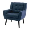 CAVINAS Linen/Velvet/Teddy/Leather Upholstered Accent Chair with Black Legs,Modern Upholstered Armchair with Wood Frame for Living Room - 4 of 4