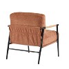 PAGED Modern Accent Chair, Arm Chair with Metal Frame and Wooden Armrest, Comfy Reading Chair for Bedroom, Living Room Furniture - 3 of 4