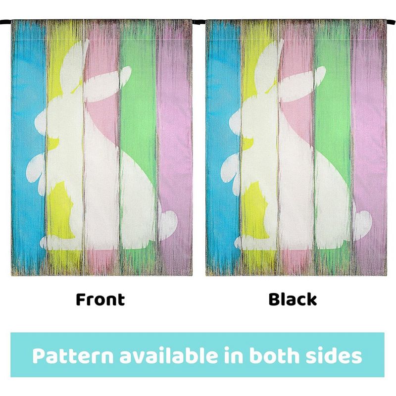 2Pcs Double-Sided Happy Easter Bunny Flag - 39.4" x 27.2" Outdoor Party Yard  Garden Flag Decoration for Easter Deck, 5 of 7