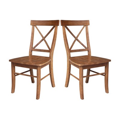 White Cross Back Solid Wood Side Chair