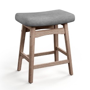 Captiva Designs 24 inch Height Bar Stool with Padded Seat & Solid Wood Frame & Footrest - 1 of 4
