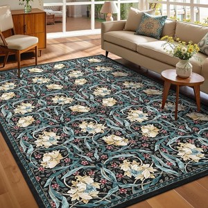 Accent Rug - Non-Slip Stain Resistant Low Pile Carpet Ultra Soft Non-Shedding Portable Floor Cover for Bedroom Living Room Nursery - 1 of 4