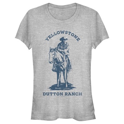 Juniors Womens Yellowstone Blue John Dutton Riding Horse On Ranch T ...