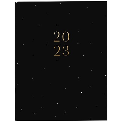 2023 Planner Monthly 11"x8.5" Black With White Dot - Sugar Paper