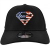 Adult Superman American Flag Logo Black Colorway New Era 39Thirty Fitted Hat - 2 of 4