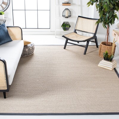 Handwoven Beige Natural Fiber 9' x 12' Rectangular Area Rug