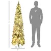NAYSAYE 6ft Pencil Snow Flocked Artificial Christmas Tree Downswept Branches for Home Holiday Decoration, Green, 26.8"*26.8"*70.8" - 3 of 4