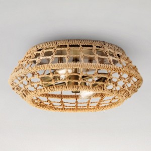 Urban Ambiance Luxury Bohemian Indoor Ceiling Light,  4-1/2''H x 12-1/4"W x 12-1/4''D,  Vintage Brass Finish, UHP4681 - 1 of 4