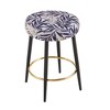 Dsvimoy Patio Counter and Bar Stool Set of 2 PU Upholstered Stools with Golden Footrest for Bar Spaces
, Black and Silver, 26.4"*21.7"*9.8" - 4 of 4