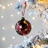 NAYSAYE Party Decoration and Accessories Set of 4 Glass Christmas Ball Ornament for Holiday Celebration, Red, 4.7"*4.7"*4.7" - 2 of 4