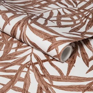 Tropical Palm Peel & Stick Wallpaper Brown - Threshold™: Removable Vinyl, Botanical Leaf Pattern, Self-Adhesive, 27.5 Sq Ft Coverage - 1 of 4