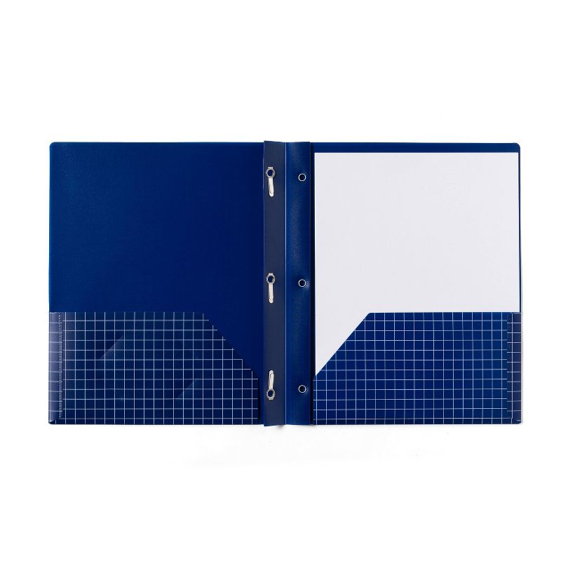 Poly Folder with Prongs Fashion Navy Grid - up &#38; up&#8482;, 2 of 4