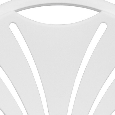 White Plastic Fan Back Folding Chairs with Steel Frame, 2-Pack